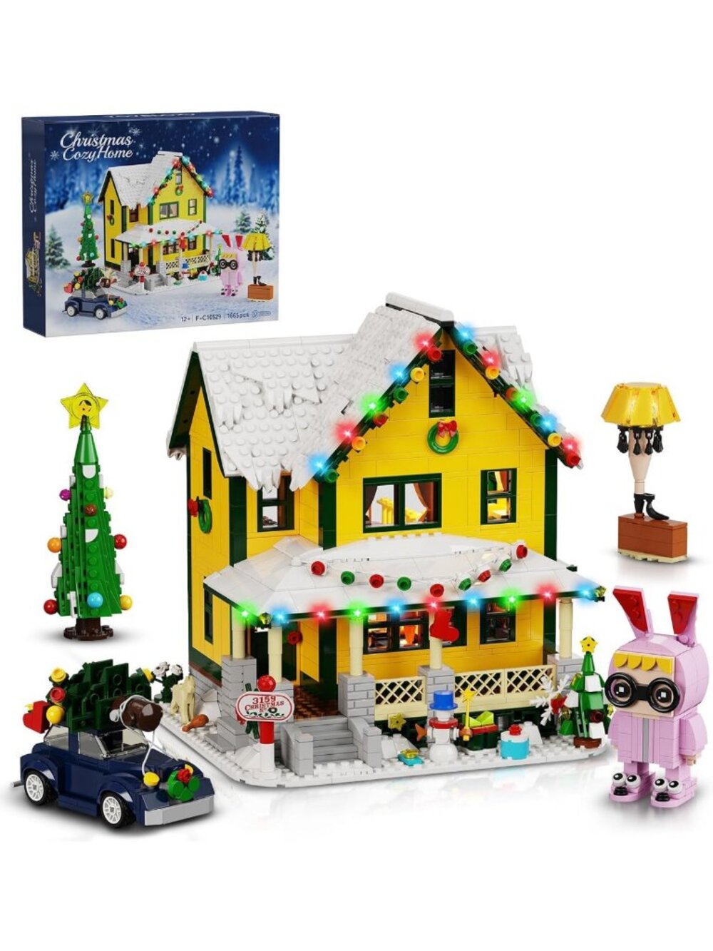 Christmas Snow Village Building Set - Festive Holiday Blocks Kit for Kids